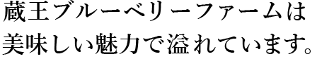 蔵王ブルーベリーファームは美味しい魅力で溢れています。